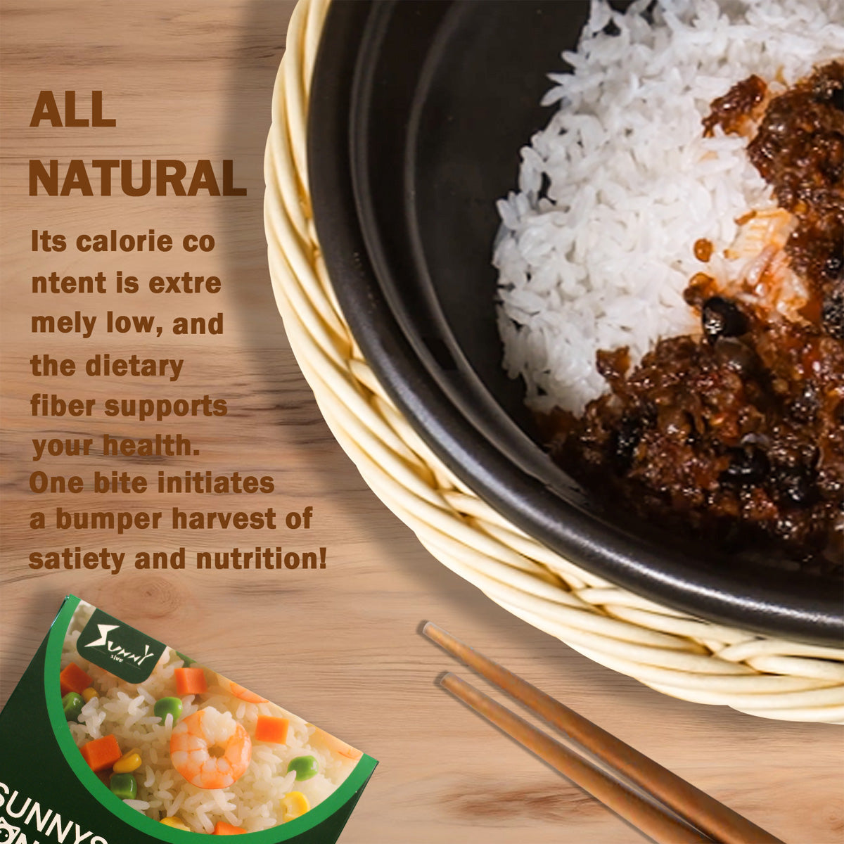 Low Calorie Gluten Free Rice Substitute - Healthy Konjac Rice for Keto, Paleo & Low Carb Diets