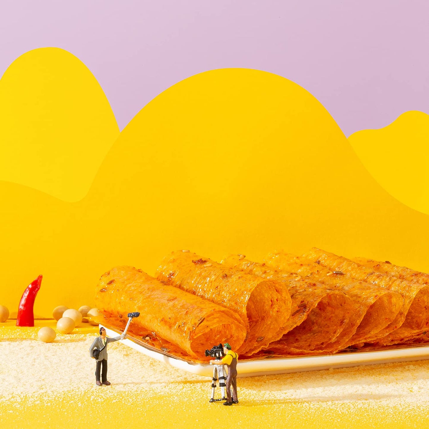 Spicy Strips (Da La Pian) - Vegan, High Protein, Gluten-Free, 300g,