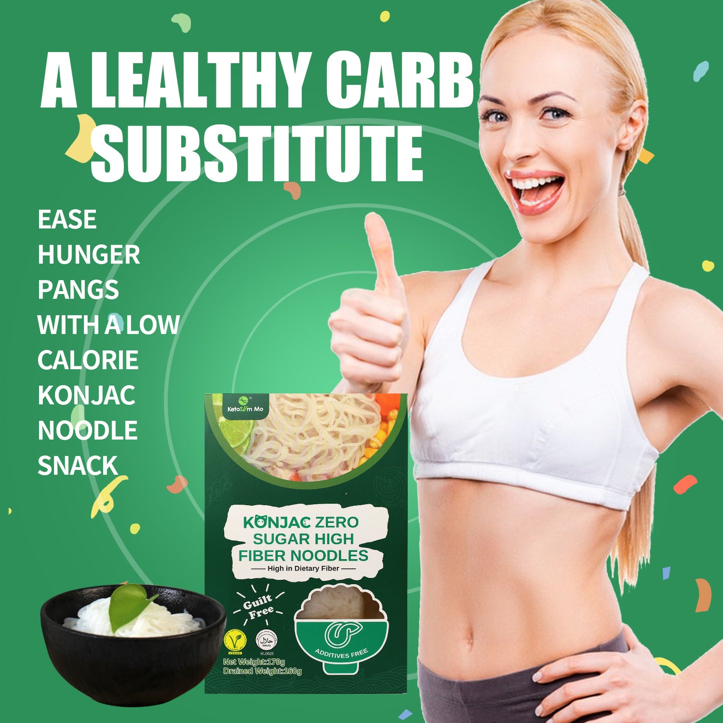 Pasta Gluten Free Instant Noodle - Konjac Zero Suger And High Fiber Noodle