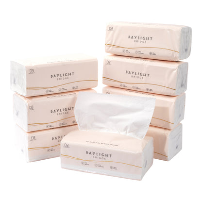 Daylight Bridge Soft Tissue 4ply, 400 Sheets~100 Sheets, 8 Packs in a bag, Gentle on face, Soft & comfortable, 100% Virgin Pulp