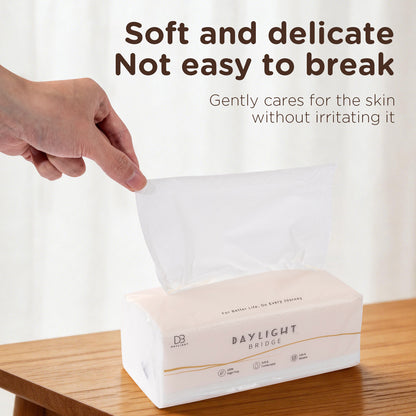 Daylight Bridge Soft Tissue 4ply, 400 Sheets~100 Sheets, 8 Packs in a bag, Gentle on face, Soft & comfortable, 100% Virgin Pulp