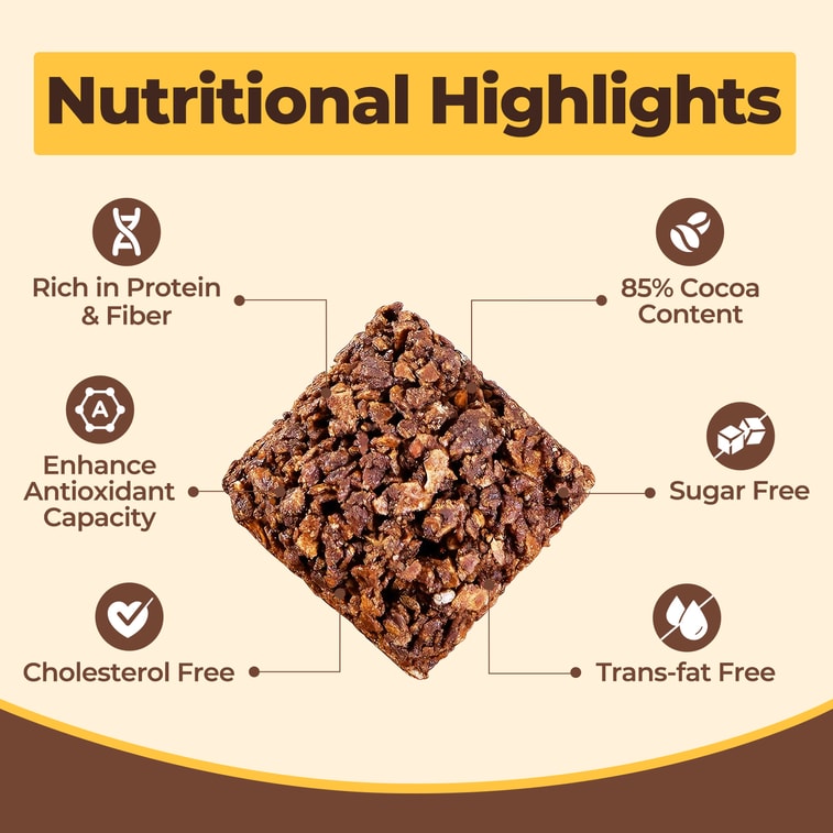 Sunnyside Dark Chocolate Oats Sugar-Free, Low Calorie, 85% Cocoa
