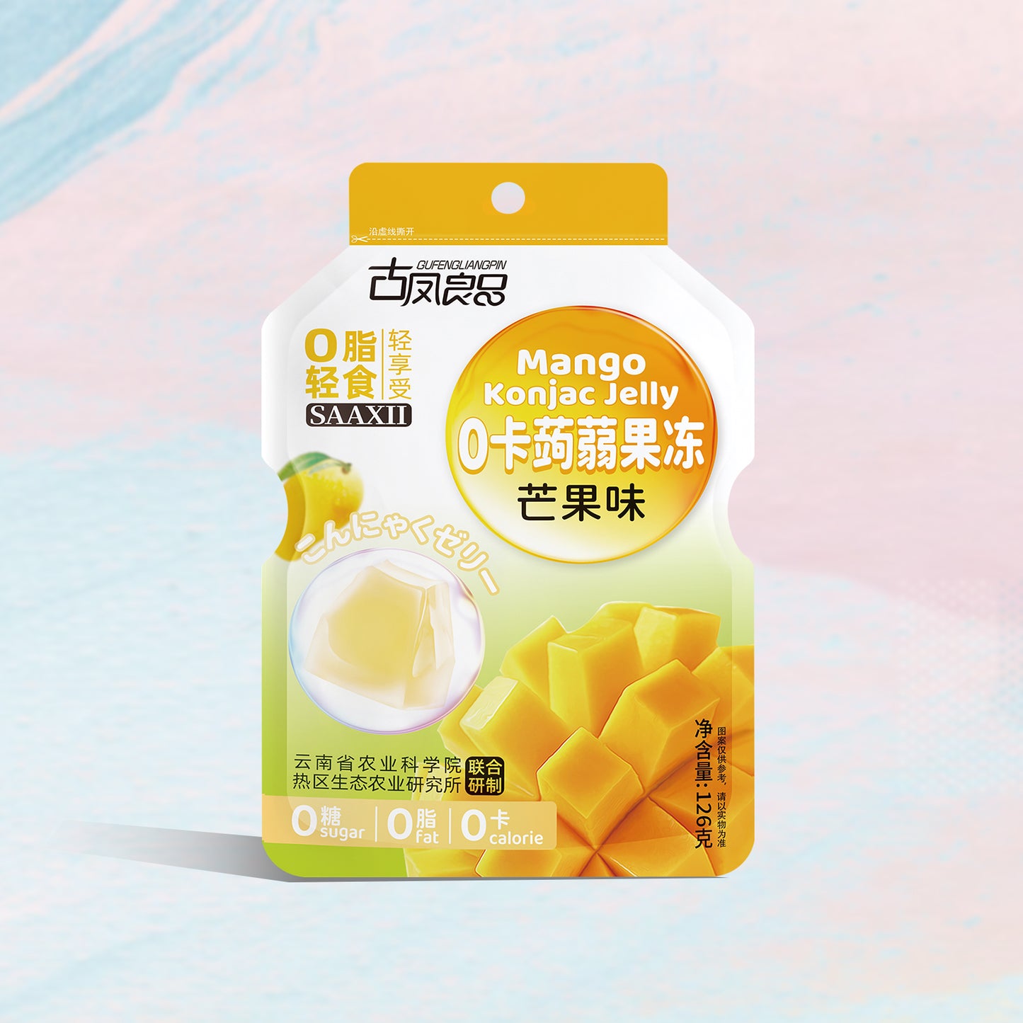 Gufengliangpin. 0 calorie konjac jelly  strawberry  126g