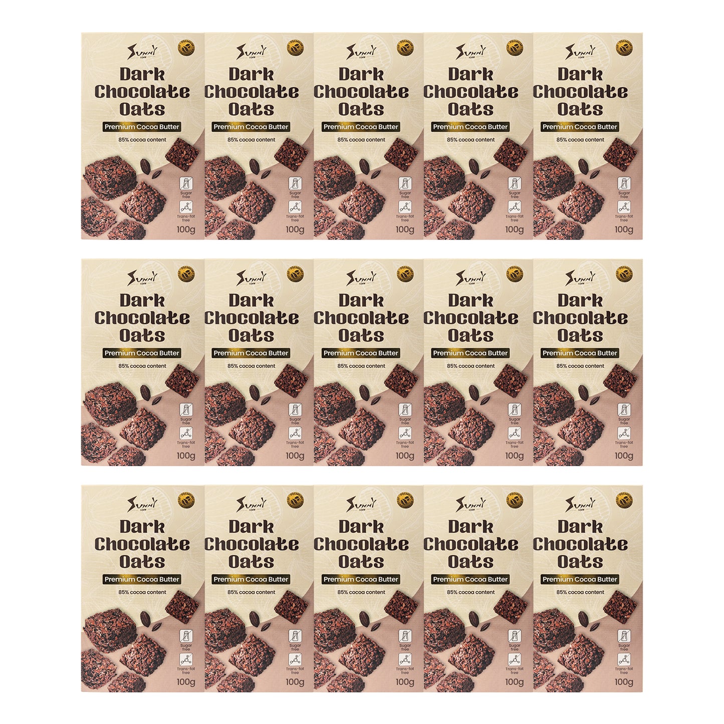 Sunnyside Dark Chocolate Oats Sugar-Free, Low Calorie, 85% Cocoa