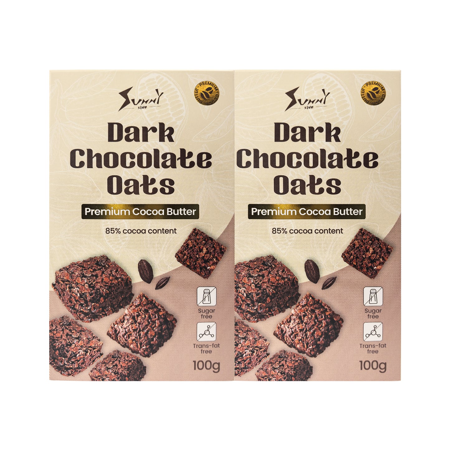 Sunnyside Dark Chocolate Oats Sugar-Free, Low Calorie, 85% Cocoa