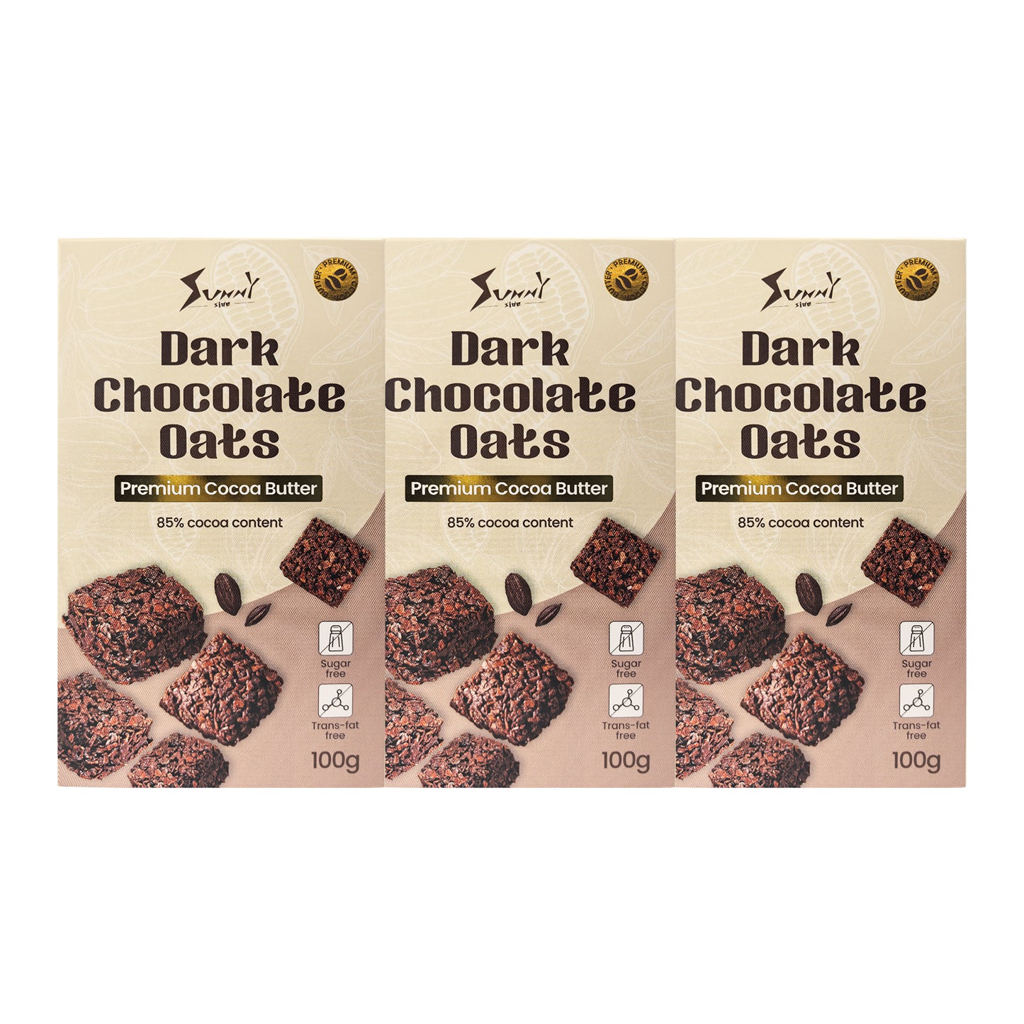 Sunnyside Dark Chocolate Oats Sugar-Free, Low Calorie, 85% Cocoa