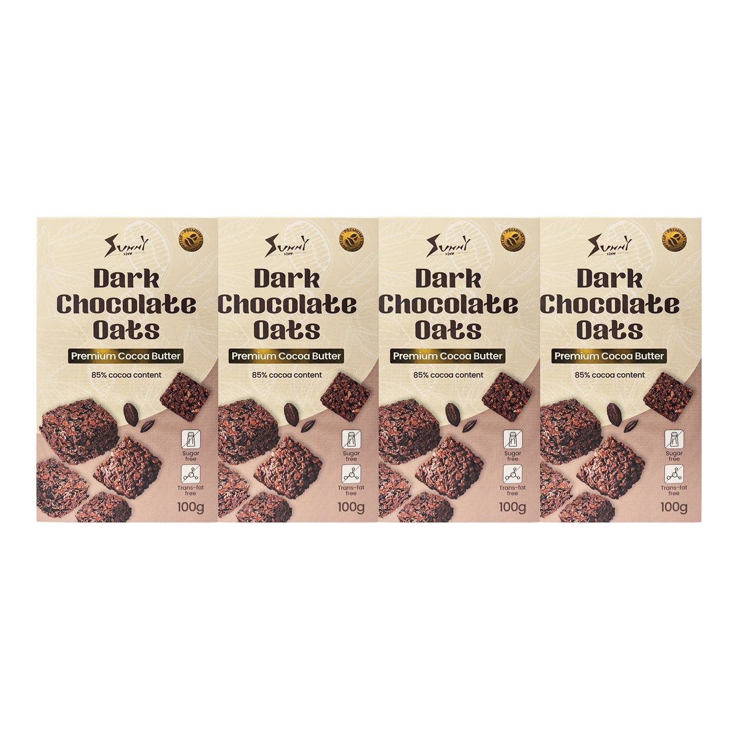 Sunnyside Dark Chocolate Oats Sugar-Free, Low Calorie, 85% Cocoa