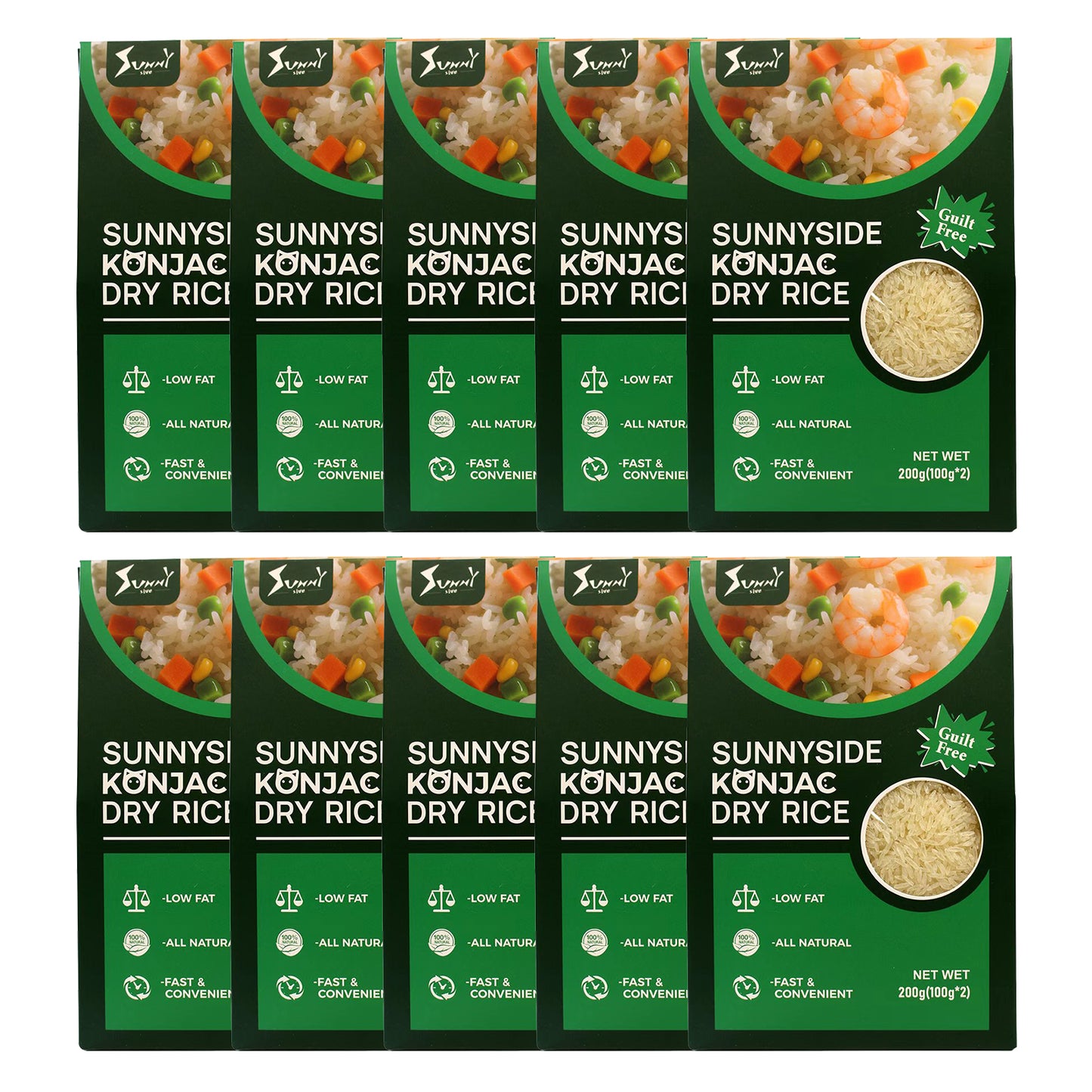 Sunnyside Konjac Dry Rice (200g) – Zero Sugar, Low Fat, High Fiber, Vegan & Gluten-Free Rice Alternative
