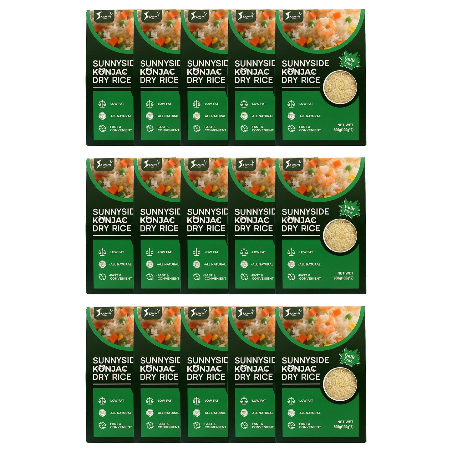 Sunnyside Konjac Dry Rice (200g) – Zero Sugar, Low Fat, High Fiber, Vegan & Gluten-Free Rice Alternative