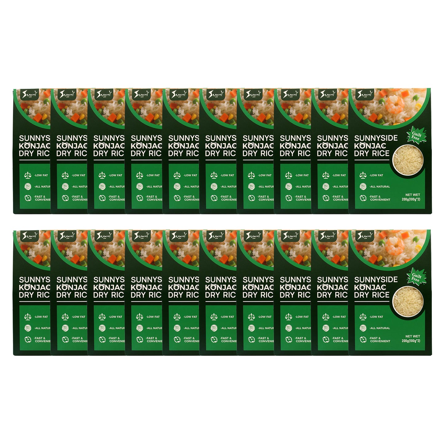 Sunnyside Konjac Dry Rice (200g) – Zero Sugar, Low Fat, High Fiber, Vegan & Gluten-Free Rice Alternative