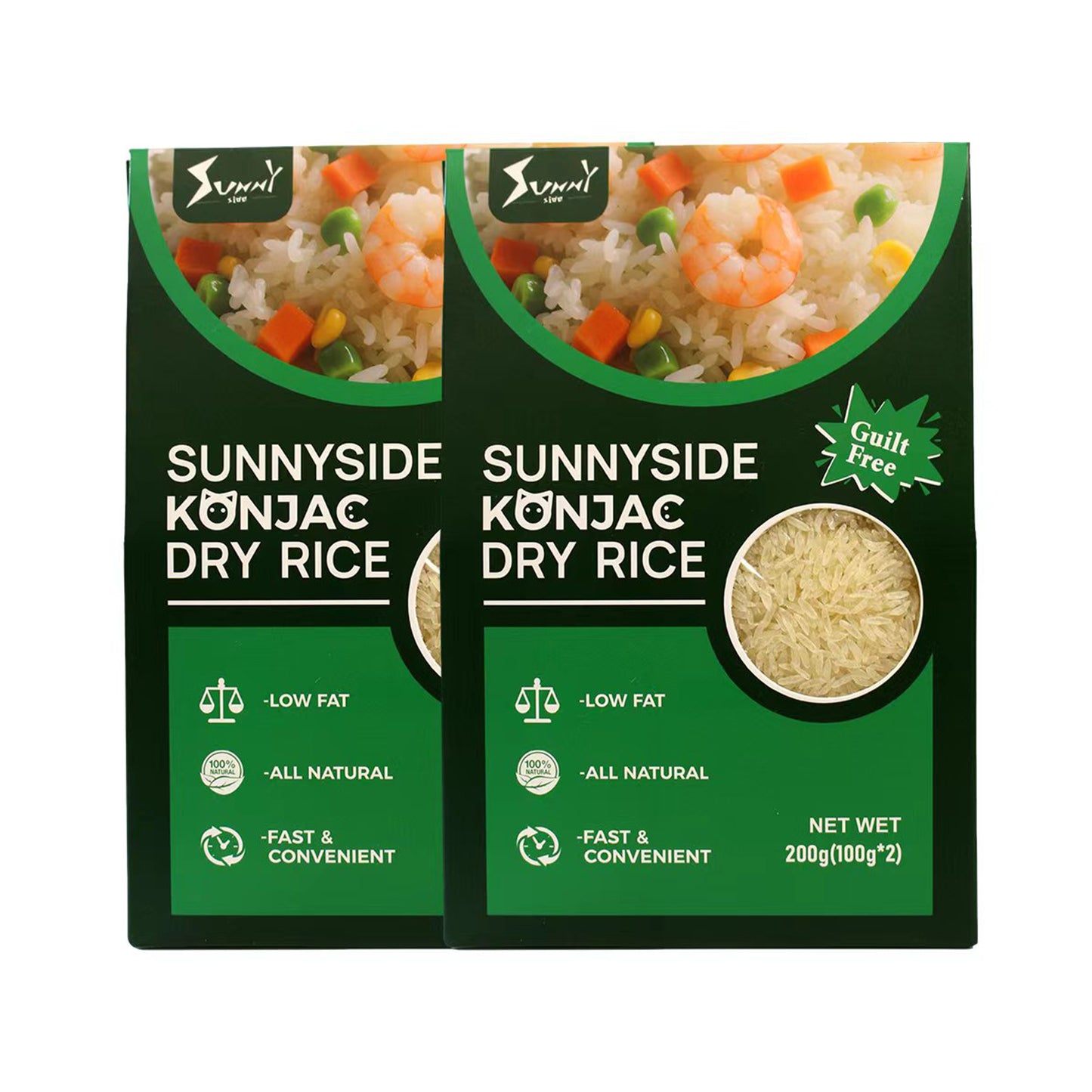 Sunnyside Konjac Dry Rice (200g) – Zero Sugar, Low Fat, High Fiber, Vegan & Gluten-Free Rice Alternative