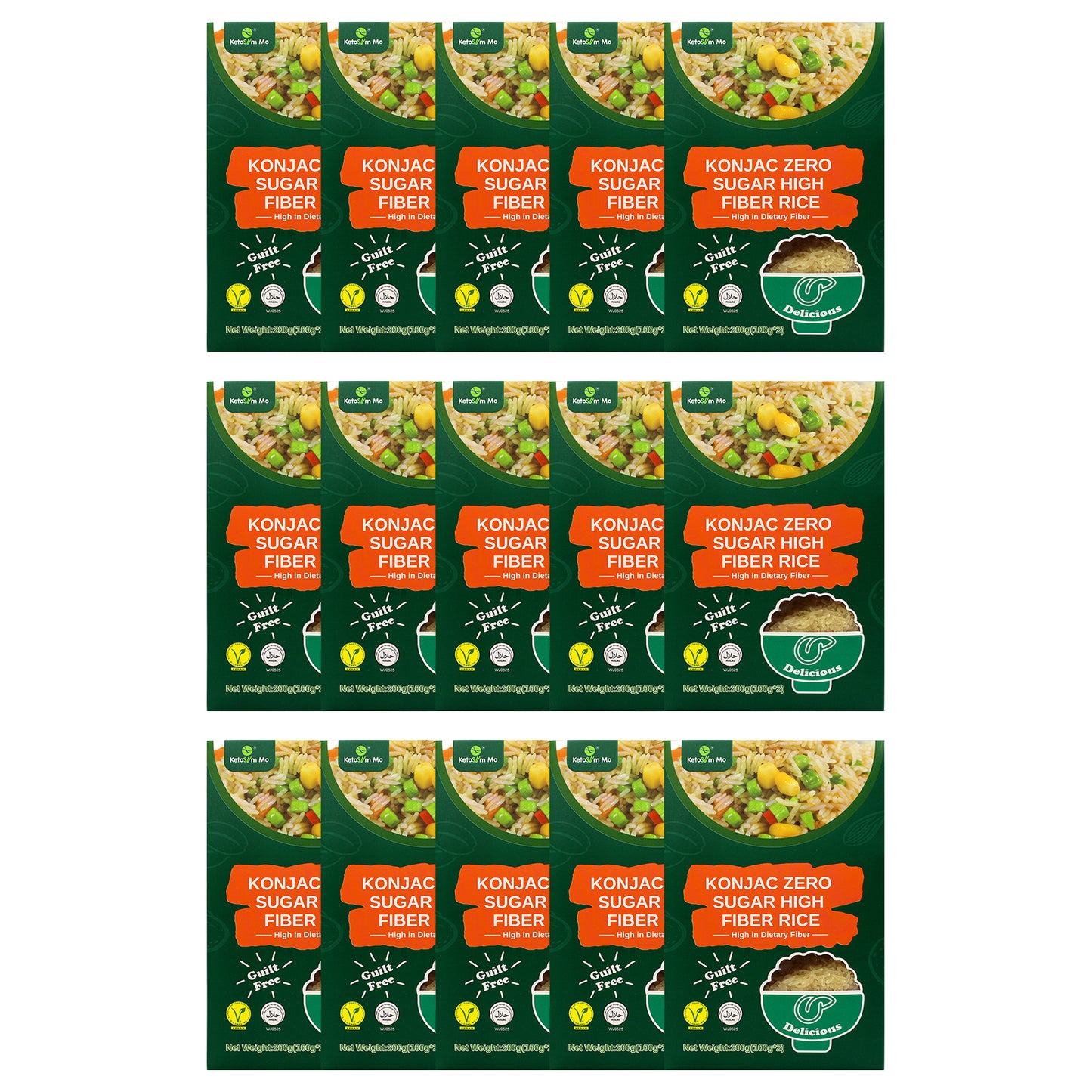 Ketoslim Mo Konnyaku Shirataki Rice 200g – High Fiber Glucomannan, Low Fat, Sugar-Free, Vegan Rice Alternative