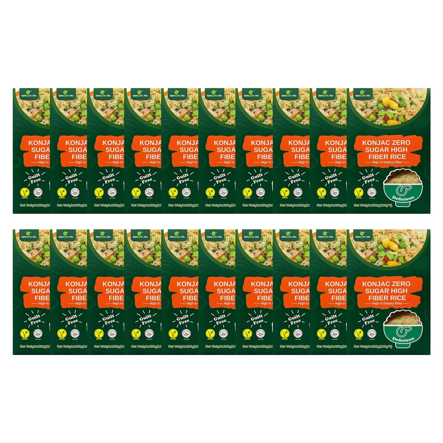 Ketoslim Mo Konnyaku Shirataki Rice 200g – High Fiber Glucomannan, Low Fat, Sugar-Free, Vegan Rice Alternative