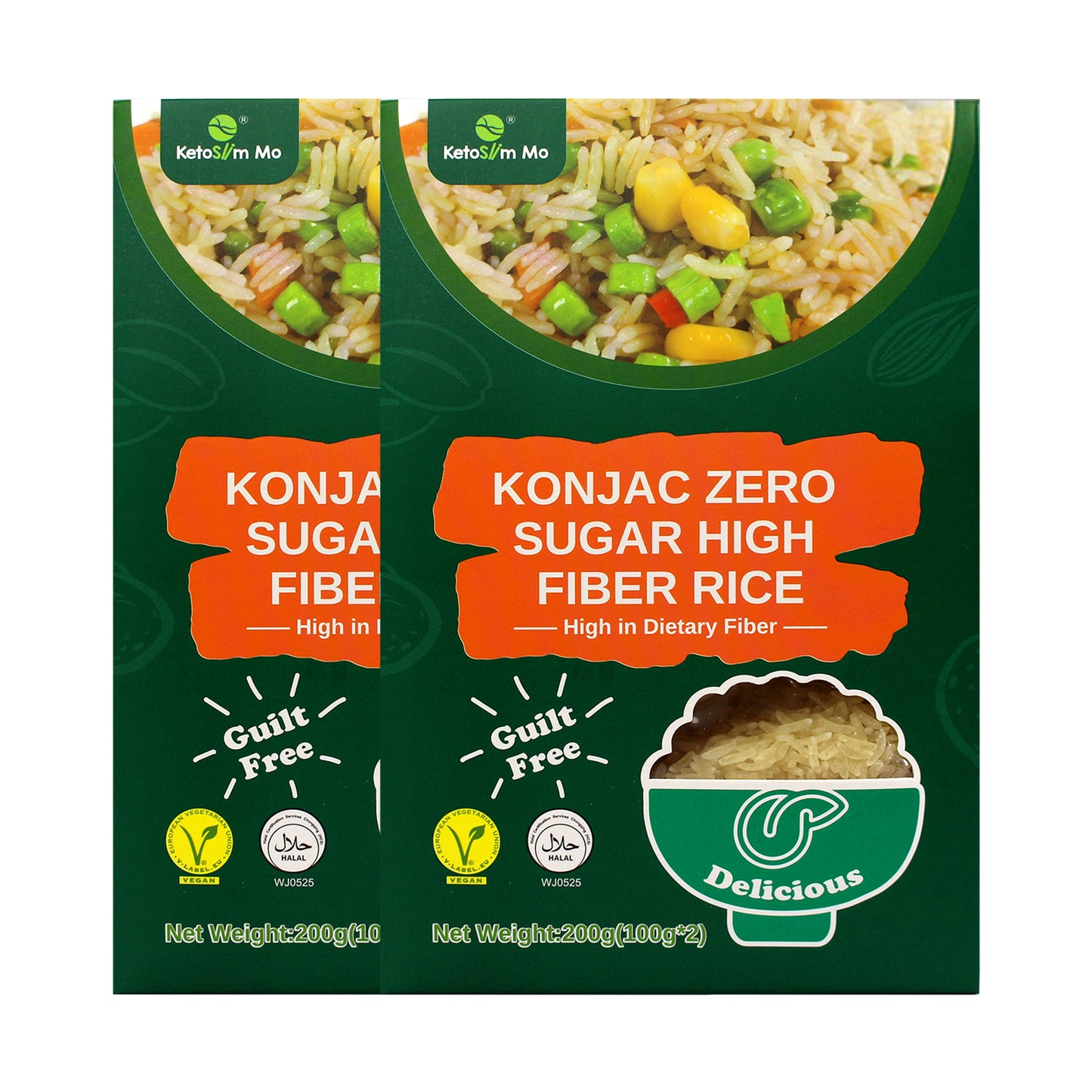 Ketoslim Mo Konnyaku Shirataki Rice 200g – High Fiber Glucomannan, Low Fat, Sugar-Free, Vegan Rice Alternative