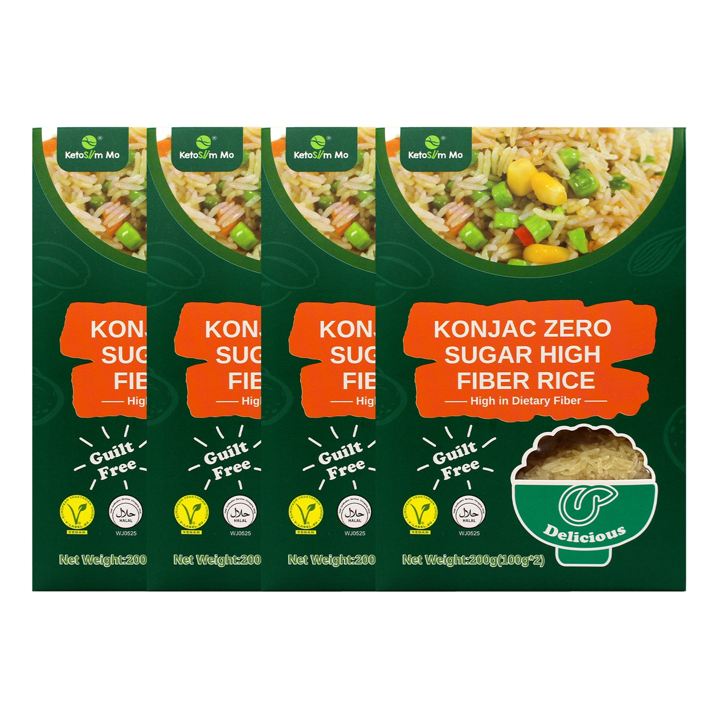 Ketoslim Mo Konnyaku Shirataki Rice 200g – High Fiber Glucomannan, Low Fat, Sugar-Free, Vegan Rice Alternative