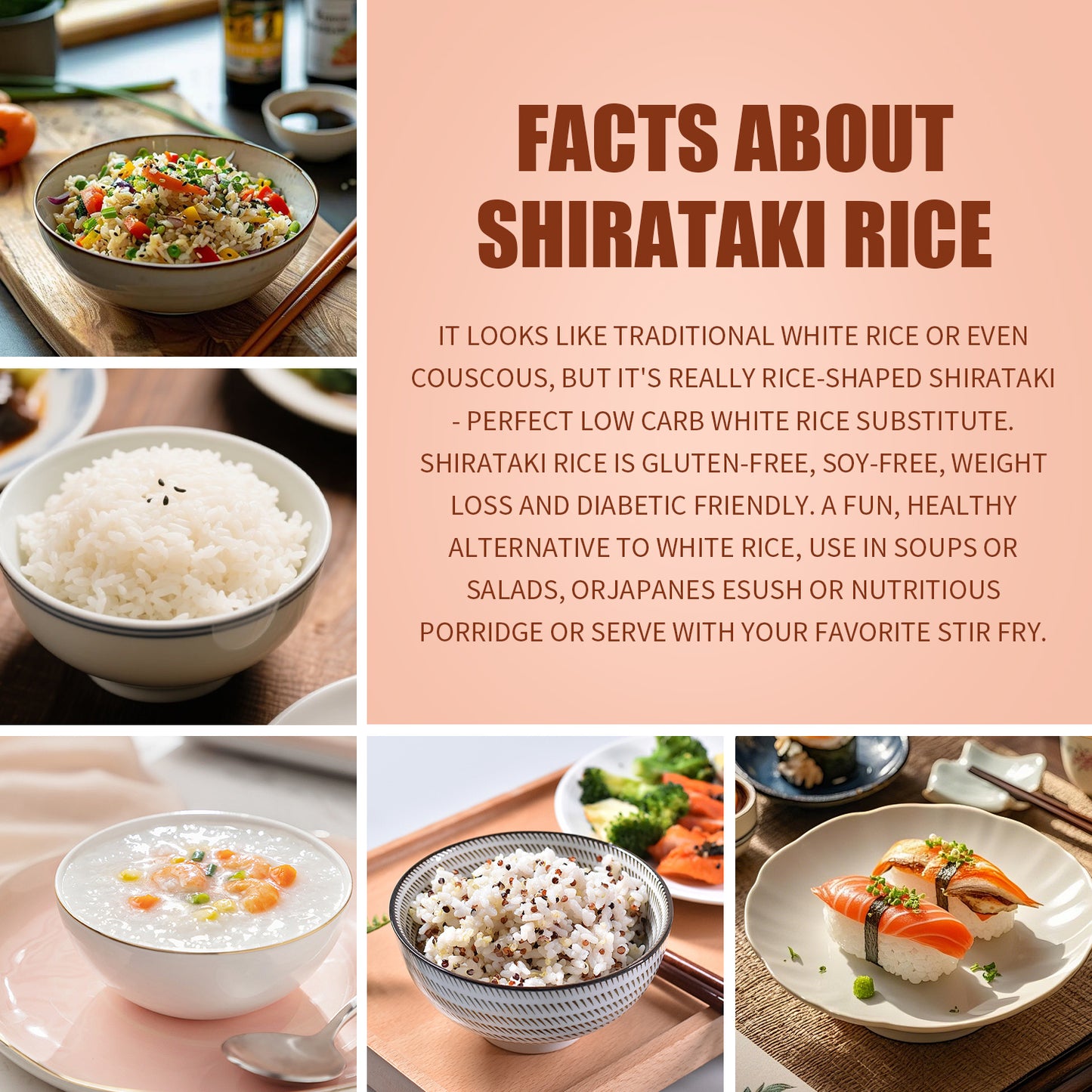 Low Calorie Gluten Free Rice Substitute - Konjac Zero Suger And High Fiber Rice