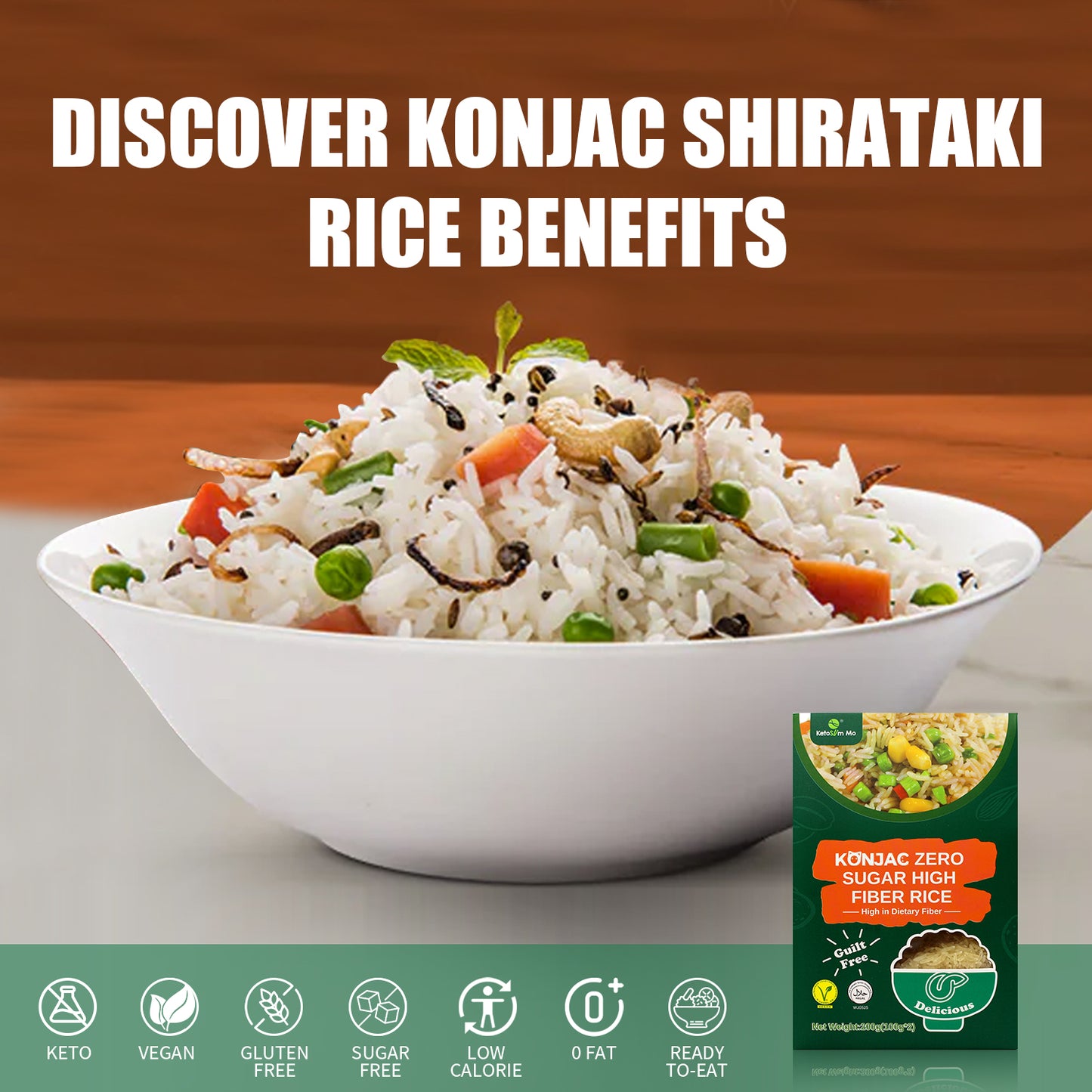Low Calorie Gluten Free Rice Substitute - Konjac Zero Suger And High Fiber Rice