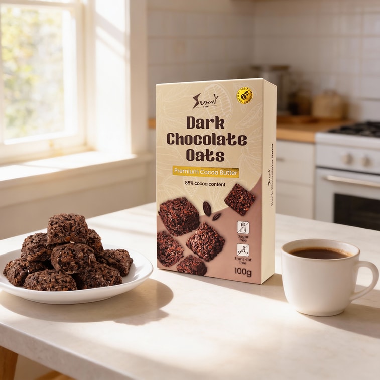 Sunnyside Dark Chocolate Oats Sugar-Free, Low Calorie, 85% Cocoa