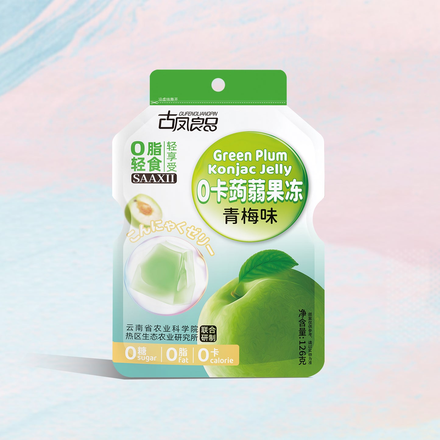 Gufengliangpin. 0 calorie konjac jelly  strawberry  126g